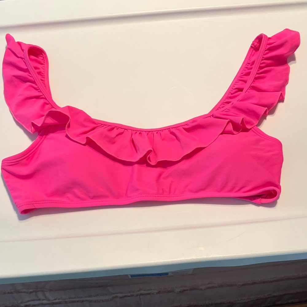Chic Pink Ruffled Bikini Top - Picture 1 of 3